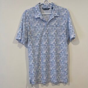 Travis Mathew Sky Blue Patterned Polo